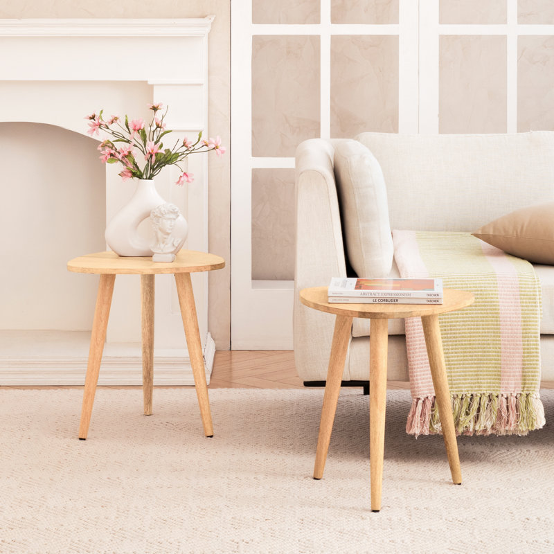 Tables de bout en bois massif Axel, Naturel, H 18 po x l 16 po x P 16 po