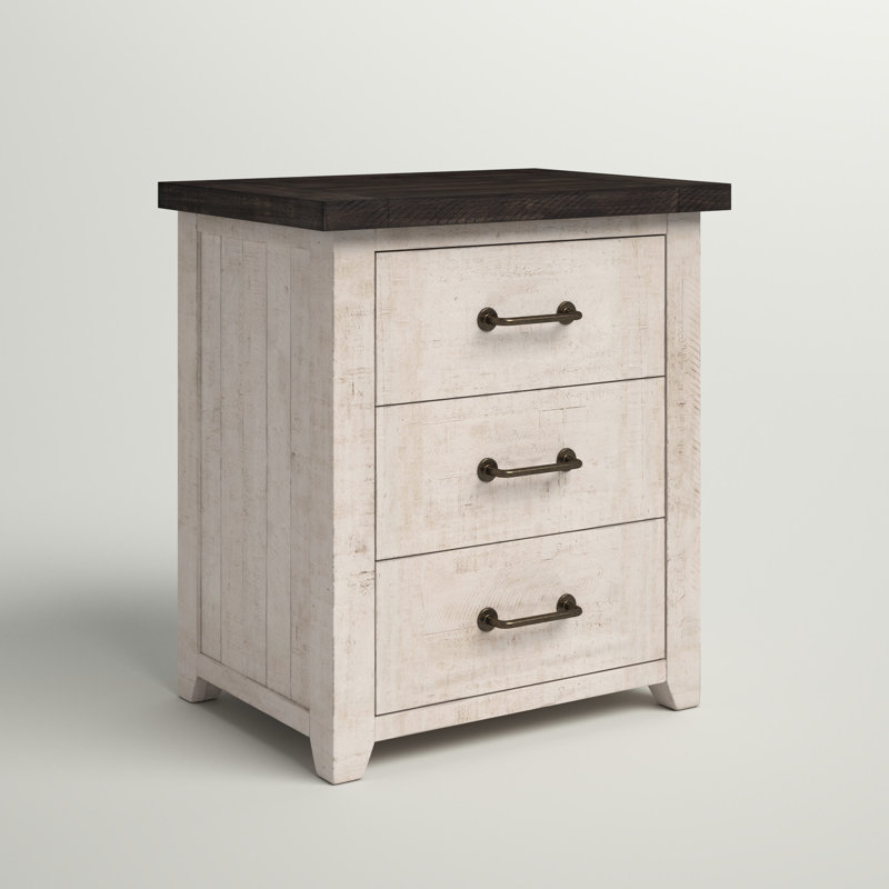 25'' W Plywood / Laminate Board Nightstand, Vintage White