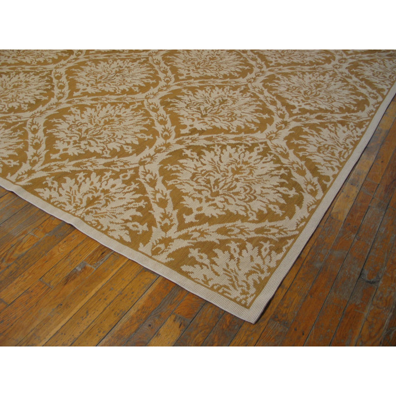 Flatweave Wool Floral Indoor Rug
