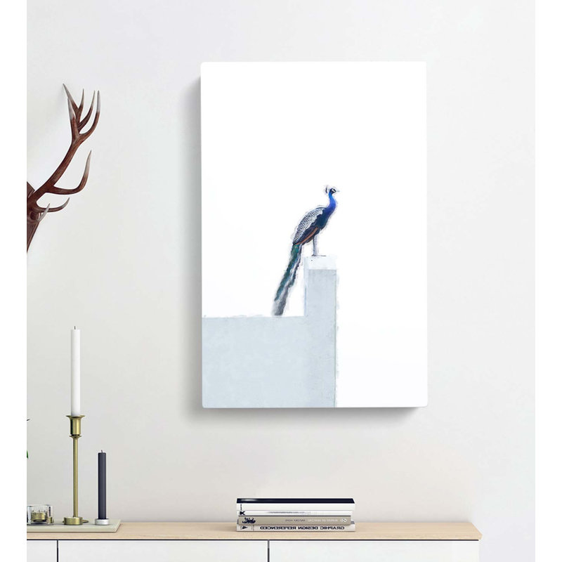 Peacock In Abstract - Wrapped Canvas, 60cm H x 40cm W x 3cm D