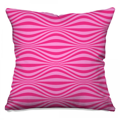 Pink Wavy Lines Double Sided Throw Pillows