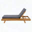 Chaise longue en bois d'acacia avec 4 positions d'inclinaison et coussin gris foncé résistant à l'eau-869207423