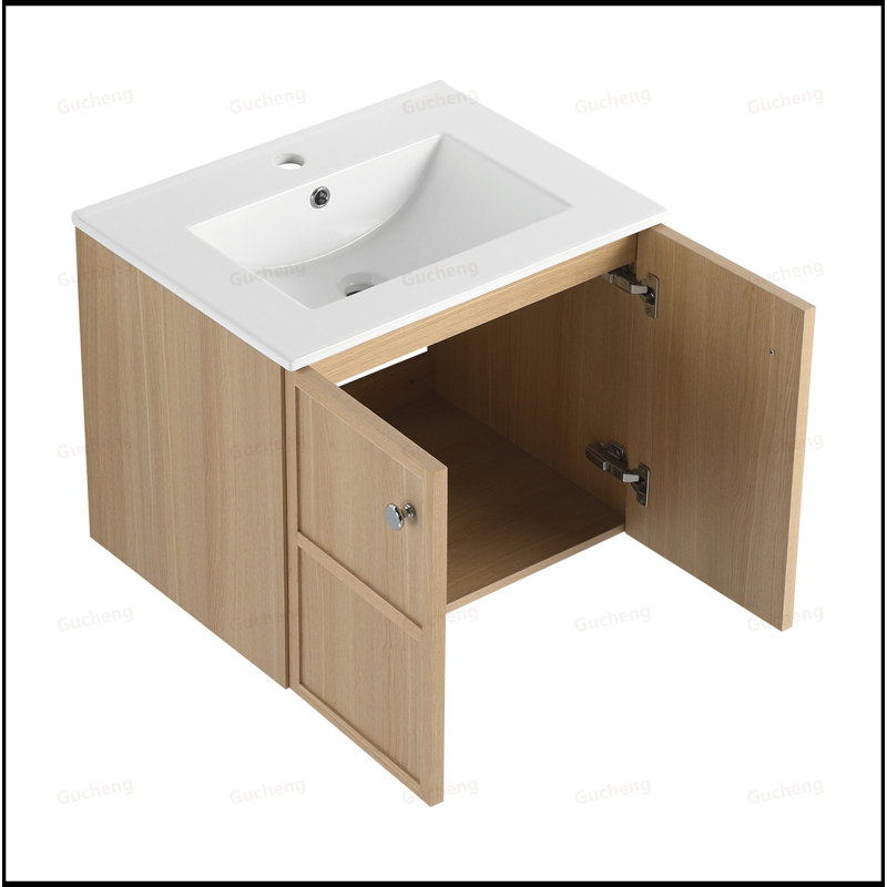 Lavabo de salle de bain mural en céramique 24 po 24 po