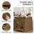  23.6"W Farmhouse End Table with Storage and Charging Station Square Wooden Nightstand Large Sofa Side Table Living Room-543655278