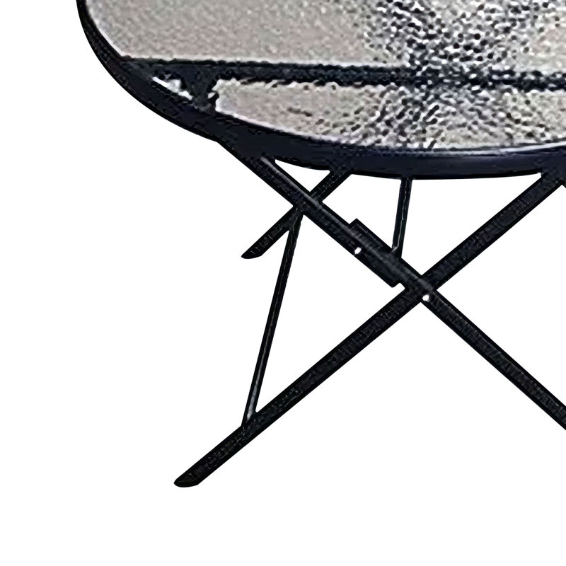 Giovannella Round Metal Outdoor Dining Table With Umbrella Hole , 35'' in. W 35'' in. D