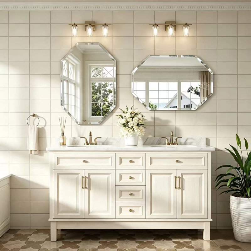 Frameless Beveled Bathroom Vanity Mirror