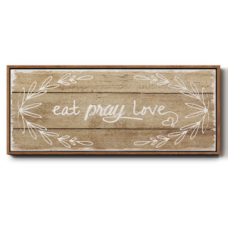 «Eat, Pray, Love», toile encadrée, H 20 po x l 50 po