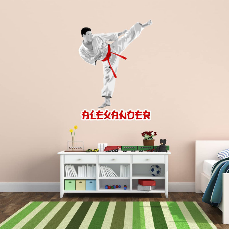 Adhésif décoratif karaté, Rouge, H 28 po x l 20 po, Oui