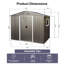 Remise de rangement extérieure en métal gris de 8 pi x 6 pi - construction en acier galvanisé, évents intégrés perforés, porte coulissante avec serrure, assemblage facile pour la structure de fer d'atelier, ventilation des évents, pour construire le garage