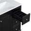 Meuble-lavabo noir 36 po Fashion, lavabo non inclus