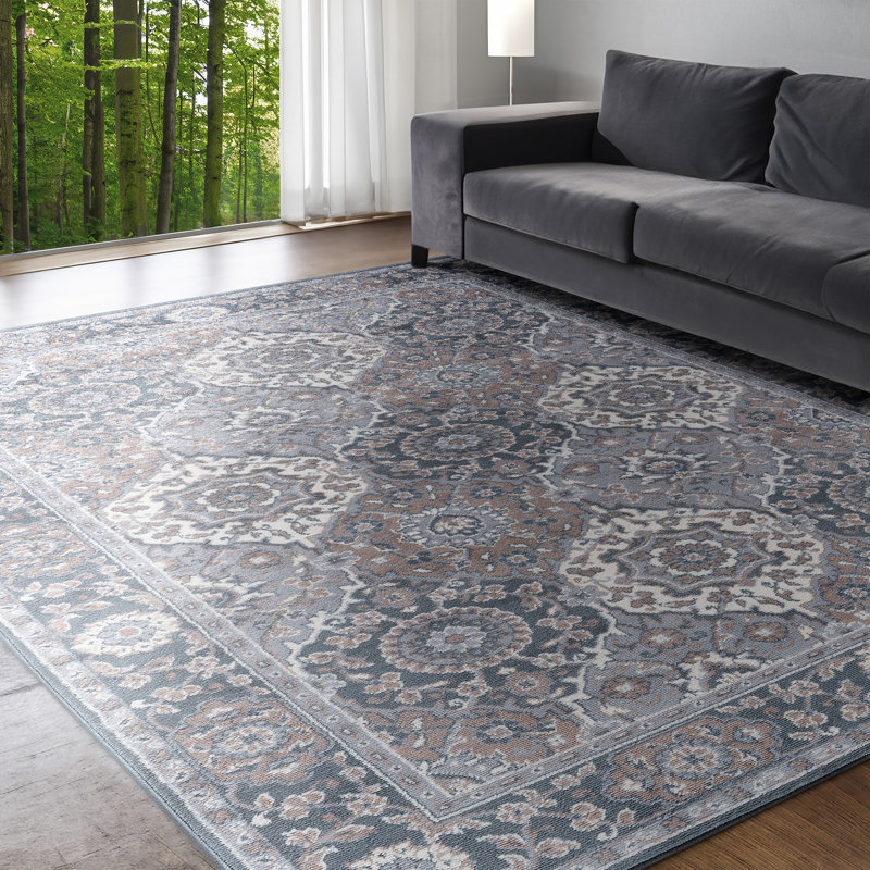 Tapis oriental gris Wealden, Rond 7 pi 10 po