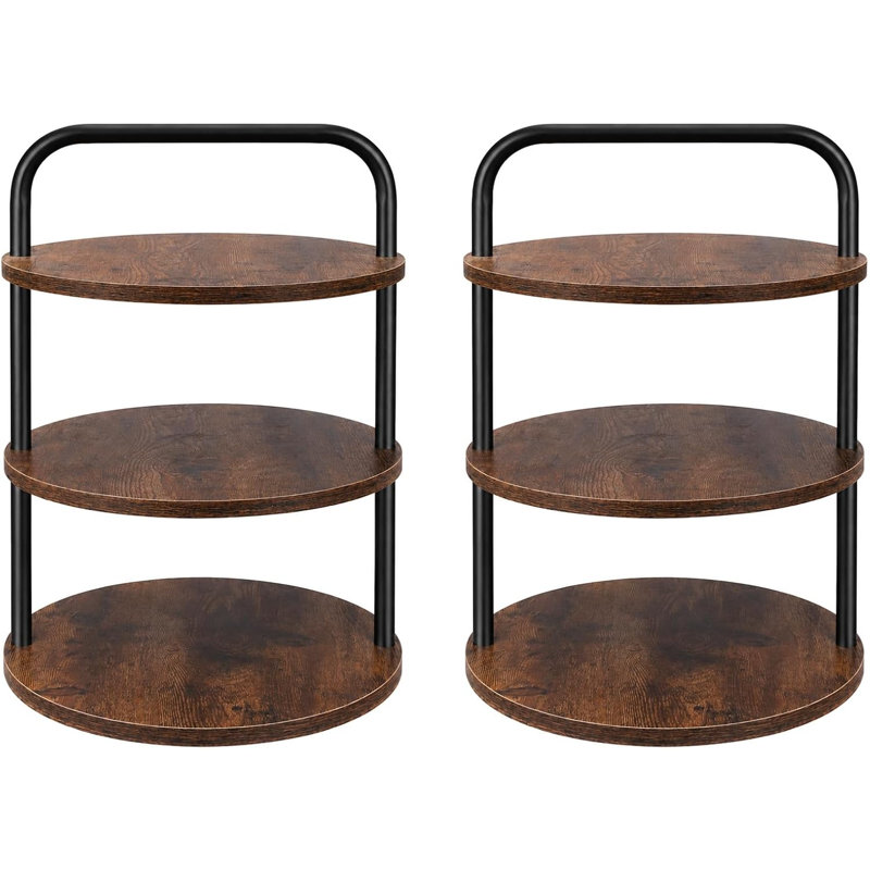 2 Pack Wooden 3 Tier Cupcake Stand, Large Dessert Display Tray Holds 50 Cupcakes for Dessert Table