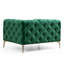 Élégant fauteuil à oreilles avec structure en bois de hêtre et pieds en métal chromé, 35,4 x 27,6 x 35,4 pouces | Housse de coussin amovible en tissu 100% polyester | Coussin portable portatif, de couleur verte moderne, parfait pour les espaces de v