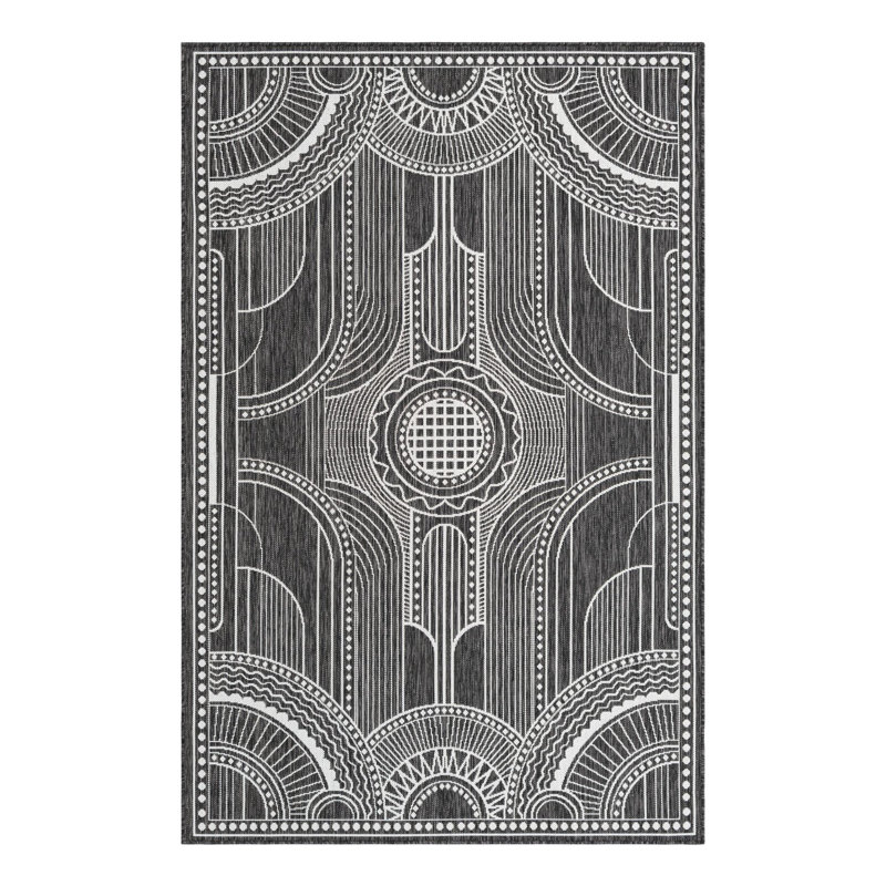 Tapis d'extérieur traditionnel intérieur / extérieur, Rectangle 5 pi 3 po x 8 pi