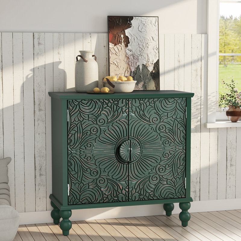 31.5" Sideboard with Solid Wood Legs, Green