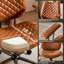 Fauteuil de bureau ergonomique avec accoudoirs, cuir synthétique ou suède, pivot réglable pour la maison, le dortoir, le meuble-lavabo et le bureau-1485304807
