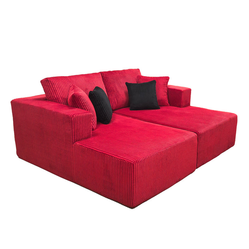 Froshtonvale Boneless Double Chaises Loveseat, Red