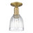 Arcadia - Brookfield - 1 Light 6" Semi-Flush Mount - Champagne Bronze Finish - White Shade-1216364219-1216364218
