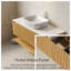 Meuble-lavabo flottant 48 po avec lavabo vasque, armoire de salle de bain cannelée avec tiroirs et tablette ouverte Hizon-736165193