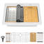 Poste de travail 30 po x 22 po à évier de cuisine en quartz blanc, composite haut de gamme, coins arrondis pour un nettoyage facile, surface lisse, livré avec une grille de séchage et des coins de crépine, réduit la saleté, le fond