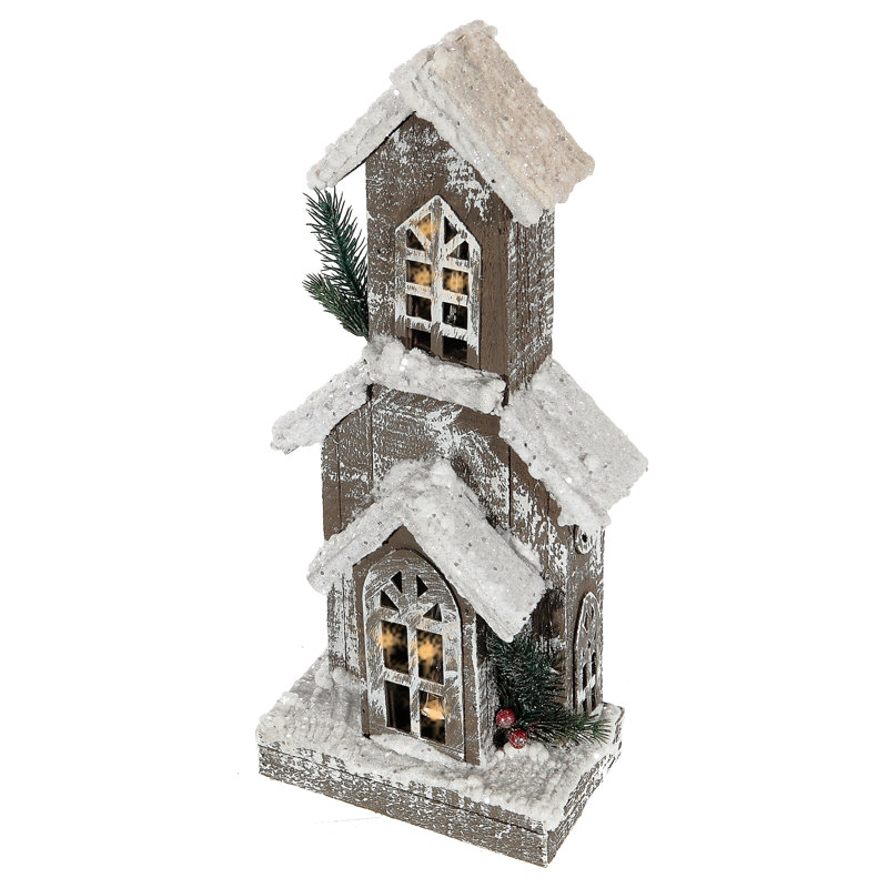 Village de Noël étroit en bois Makela