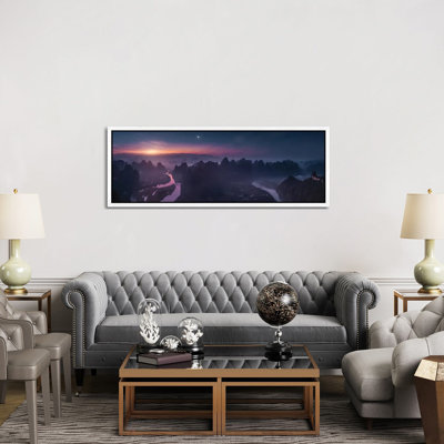 Damian Shan by Javier De La Torre - Floater Frame Panoramic Print on Canvas