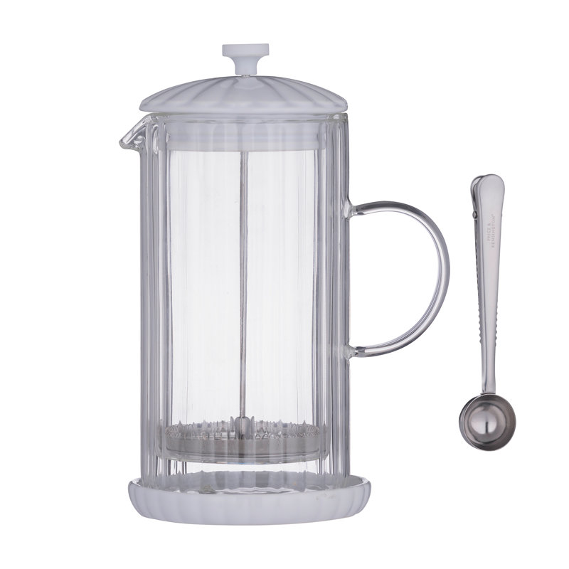 Luxe Cafetiere/French Press White 1L, White