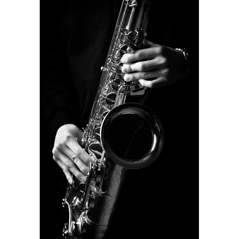 Un joueur de saxophone par Redleaf - photographie sur toile tendue, L 8 po x H 12 po