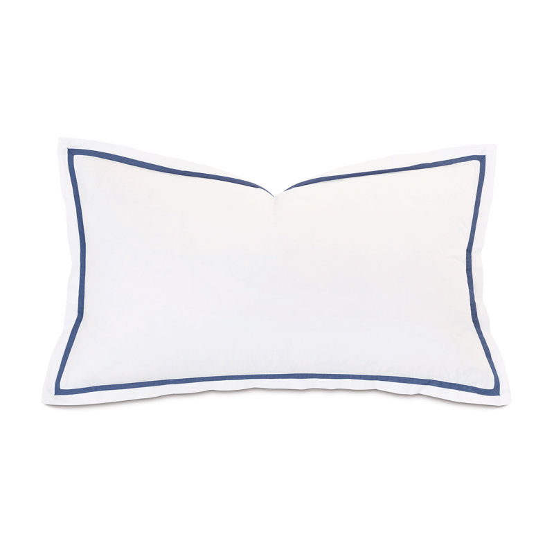 Tessa Cotton Sham Set, King, White/Blue, Border