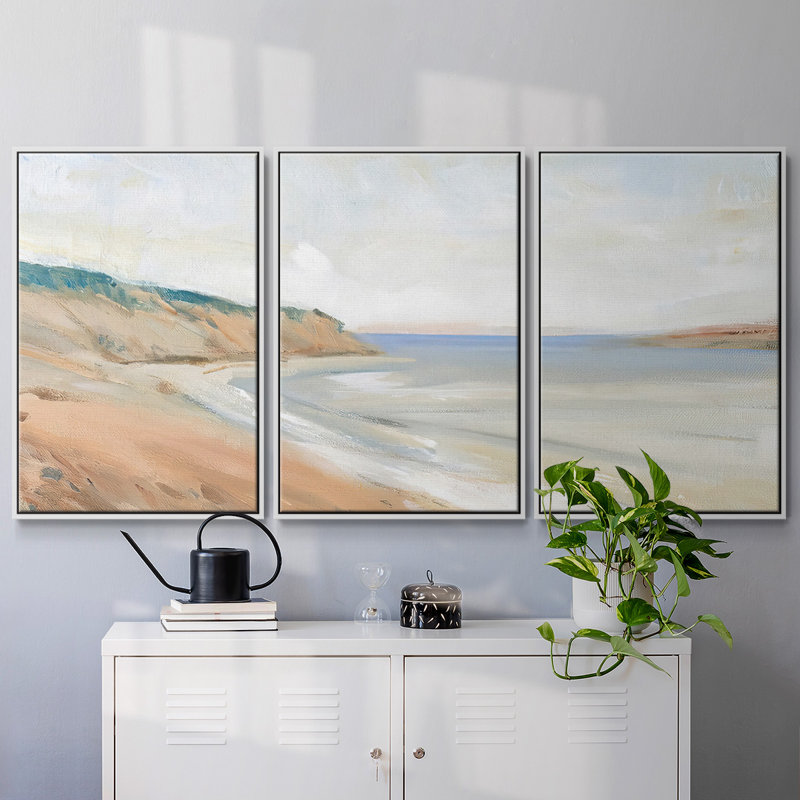 Étude de rivage I 3 pièces, H 24 po x l 48 po x P 2 po, Blanc
