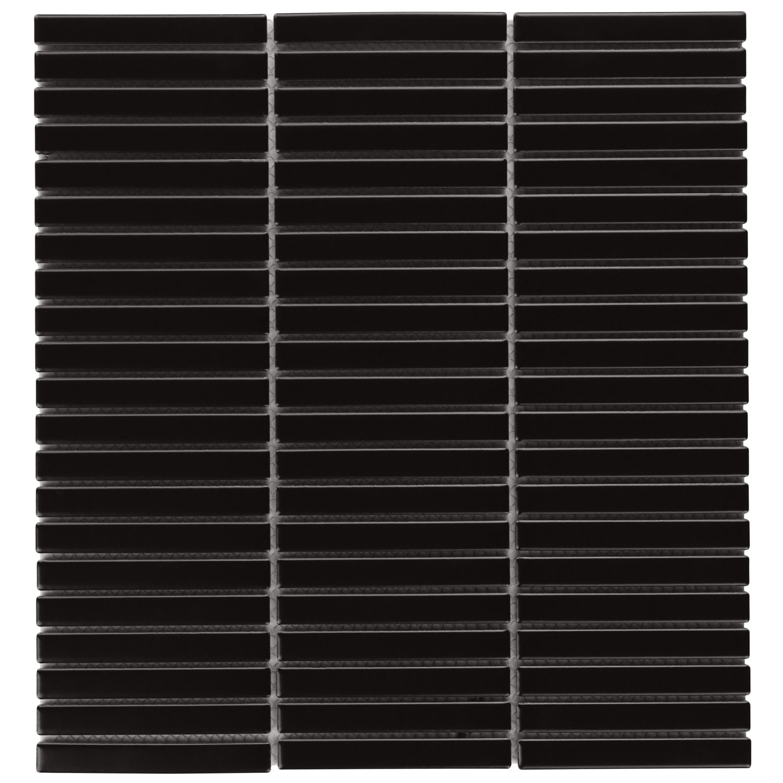 11" x 12" Porcelain Mosaic Tile, Matte Black
