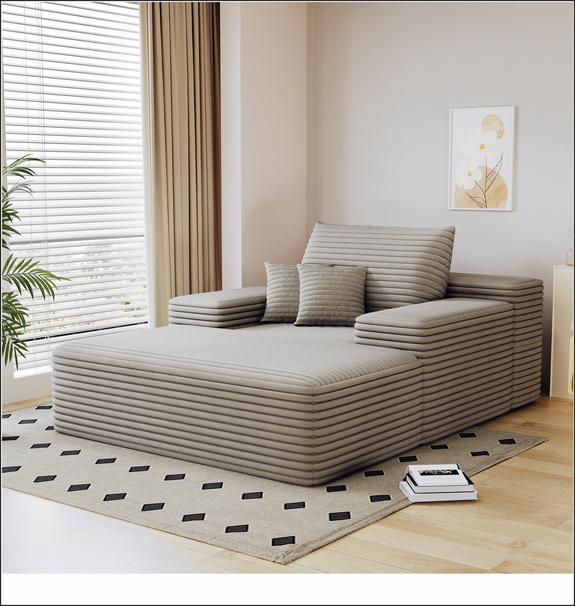 Latitude Run® Chaise Lounge Chair Indoor, Oversized Upholstered Sofa ...