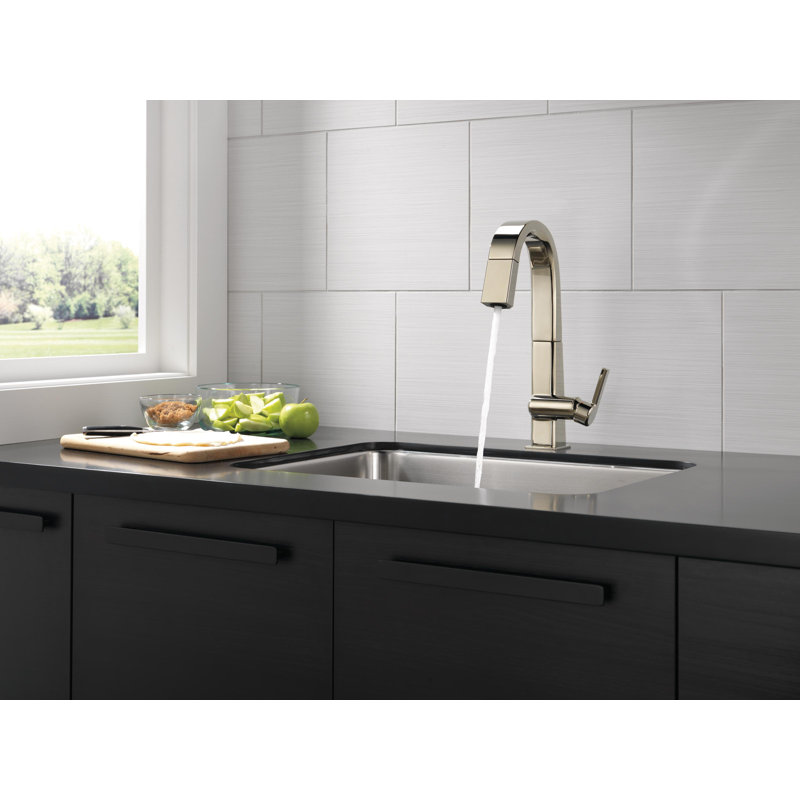 Robinet de bar escamotable pivotant, Nickel poli