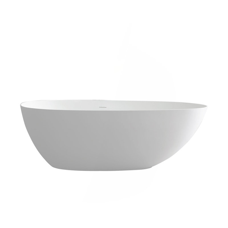 Baignoire profonde de 67 po à surface solide de qualité supérieure, Blanc mat