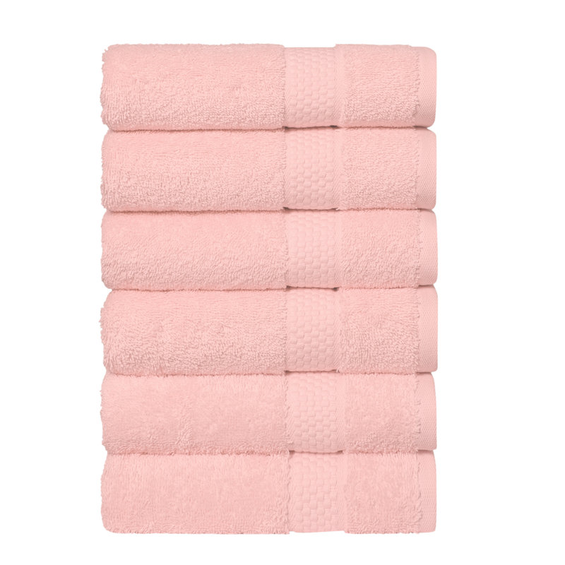 STARLIGHT 100% Turkish Cotton Terry Hand Towels, Pink