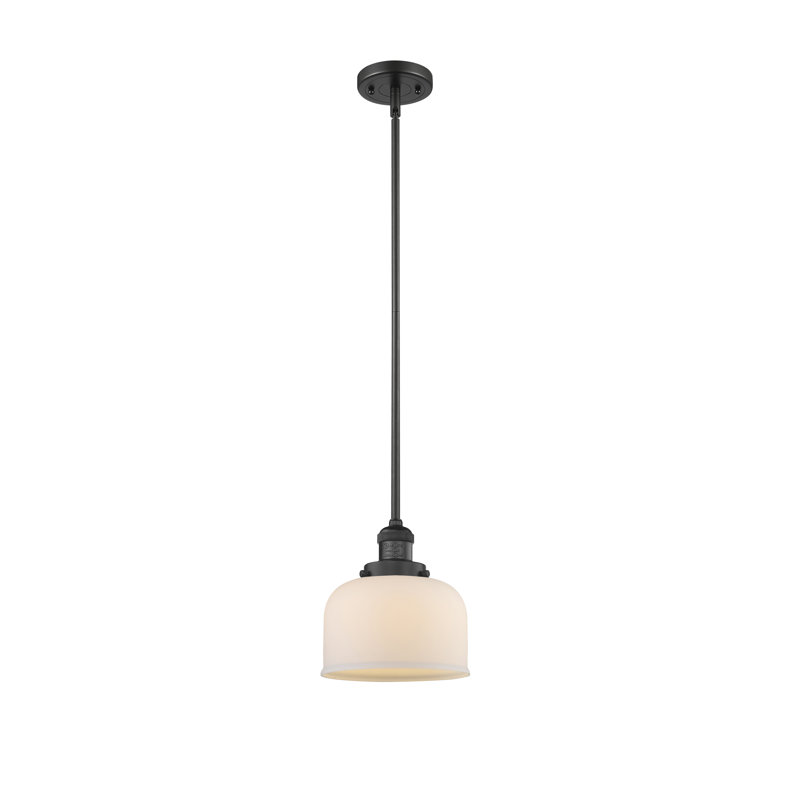 Hargett 1 - Light Single Pendant, Matte Black, Matte White Cased, 10" H x 8" W x 8" D