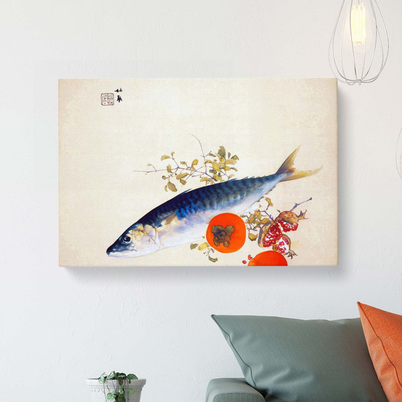 Fish And Fruit by Takeuchi Seiho - Wrapped Canvas, 50cm H x 76cm W x 3cm D