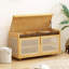 Rangement en bois avec banc d'entrée
