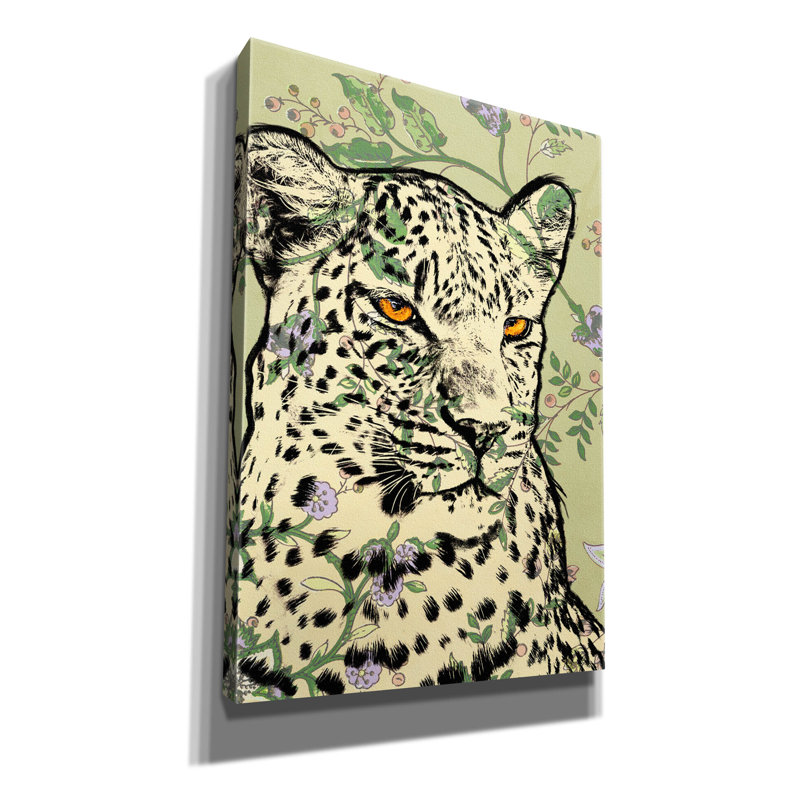 «Papier peint Jaguar» par Dean Russo, art mural sur toile, H 26 po x l 18 po x P 0,75 po