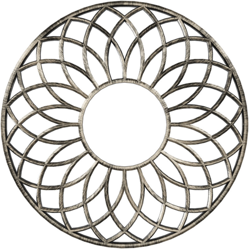 Cannes Ceiling Medallion, 34" H x 34" W x 1" D, Antiqued Warm Silver