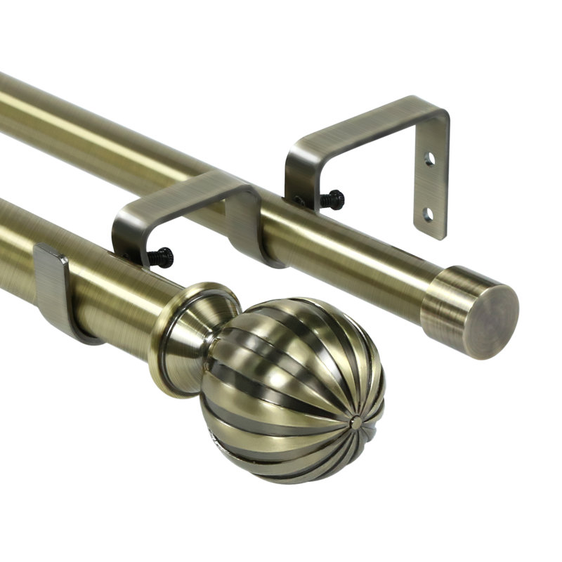 Tringle à rideaux double à fenêtre Cotta, H 1 po x l 84 po x P 1 po, Bronze