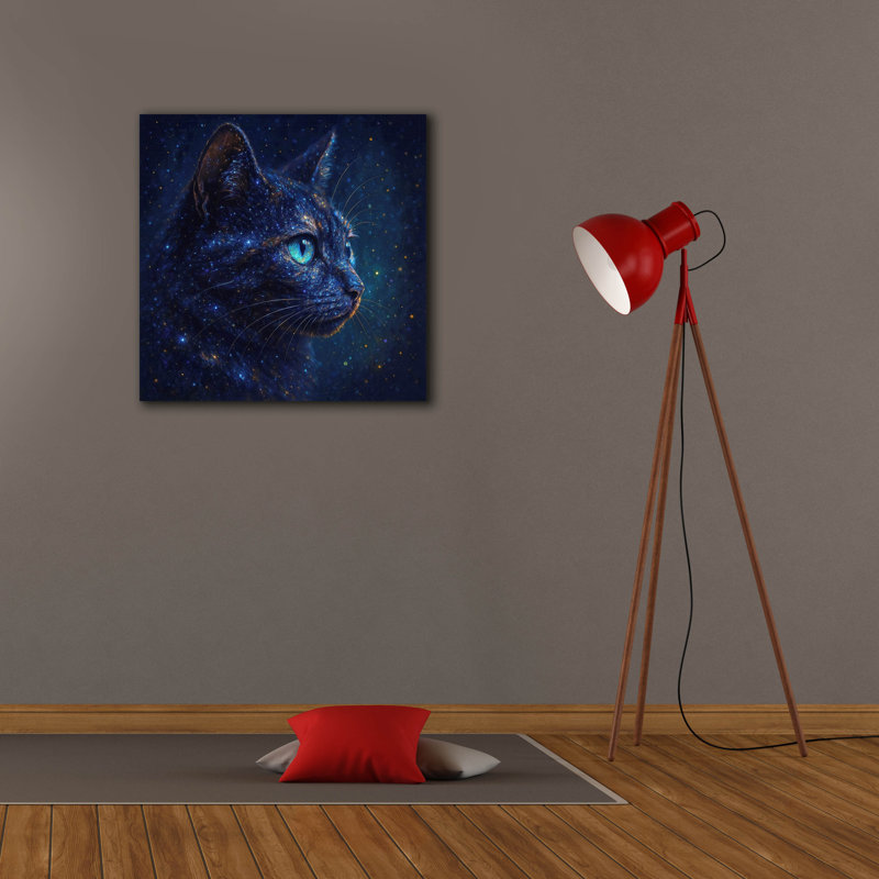  «Feline Starlight» par Rey Klimt, art mural sur toile, 26 po x 26 po, H 26 po x l 26 po