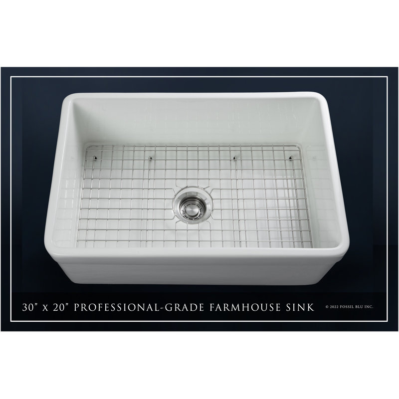 Luxury 30" L x 20" W Farmhouse Kitchen Sink with Basket strainer, Stainless Steel Accessories