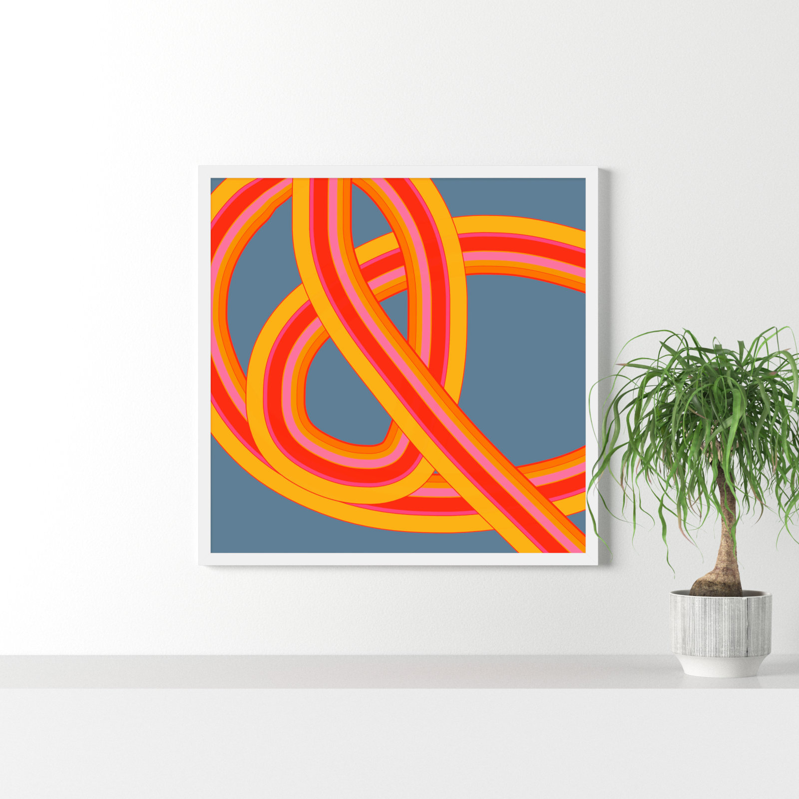Twist Series I Hawaiian Twist by Jacques Pilon - Picture Frame Graphic Art, White, 36" H x 36" W x 1.25" D