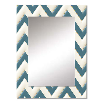 Scandinavian Chevron Elegance - chevron  Decorative Wall Mirror, Chevron Large Mirror, Printed Metal Art