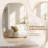 Oval Bathroom Vanity Mirror with Brushed Aluminum Alloy Frame, Decorative Wall Mirror, Horizontal or Vertical Mount for Bathroom, Bedroom, Living Room, Entryway-1423905664-1423905675