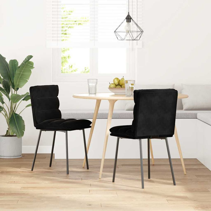  2 chaises de salle à manger en velours noir