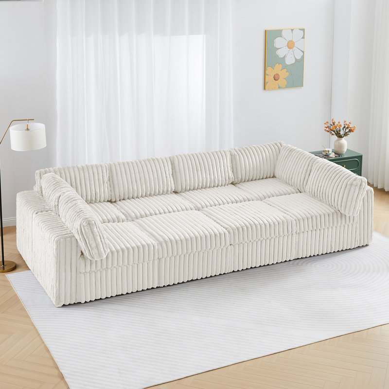 Canapé modulaire 8 pièces 8 pièces, Fausse fourrure blanche