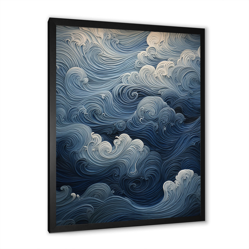 «Coastal Wave dénouant l'horizon sur toile», Cadre photo noir, H 20 po x l 12 po x P 1 po