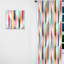 Retro Pastel Stripes And Swirl Pattern - Modern Velvet Curtain - Room Darkening - 1 panel-107576999